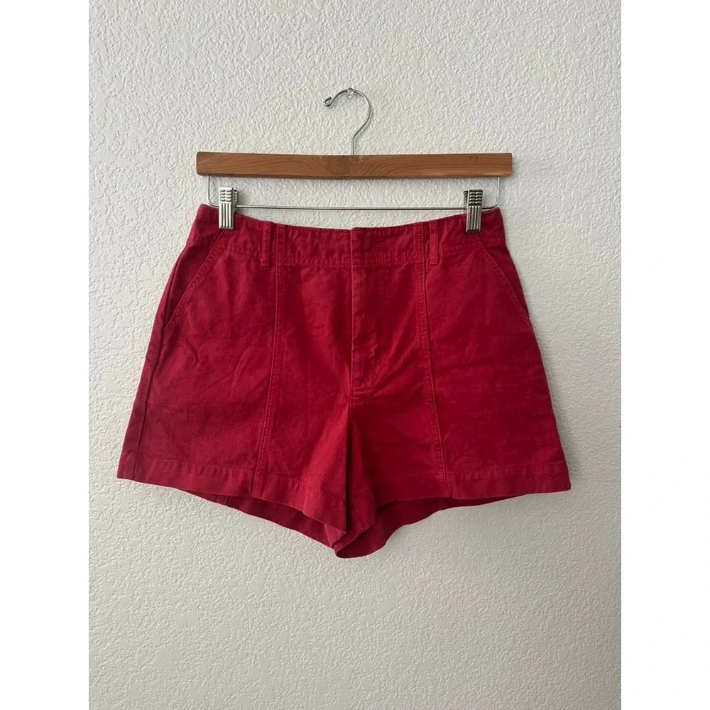 Universal Thread Red High‎ Rise Seamed Utility Shorts Size 6